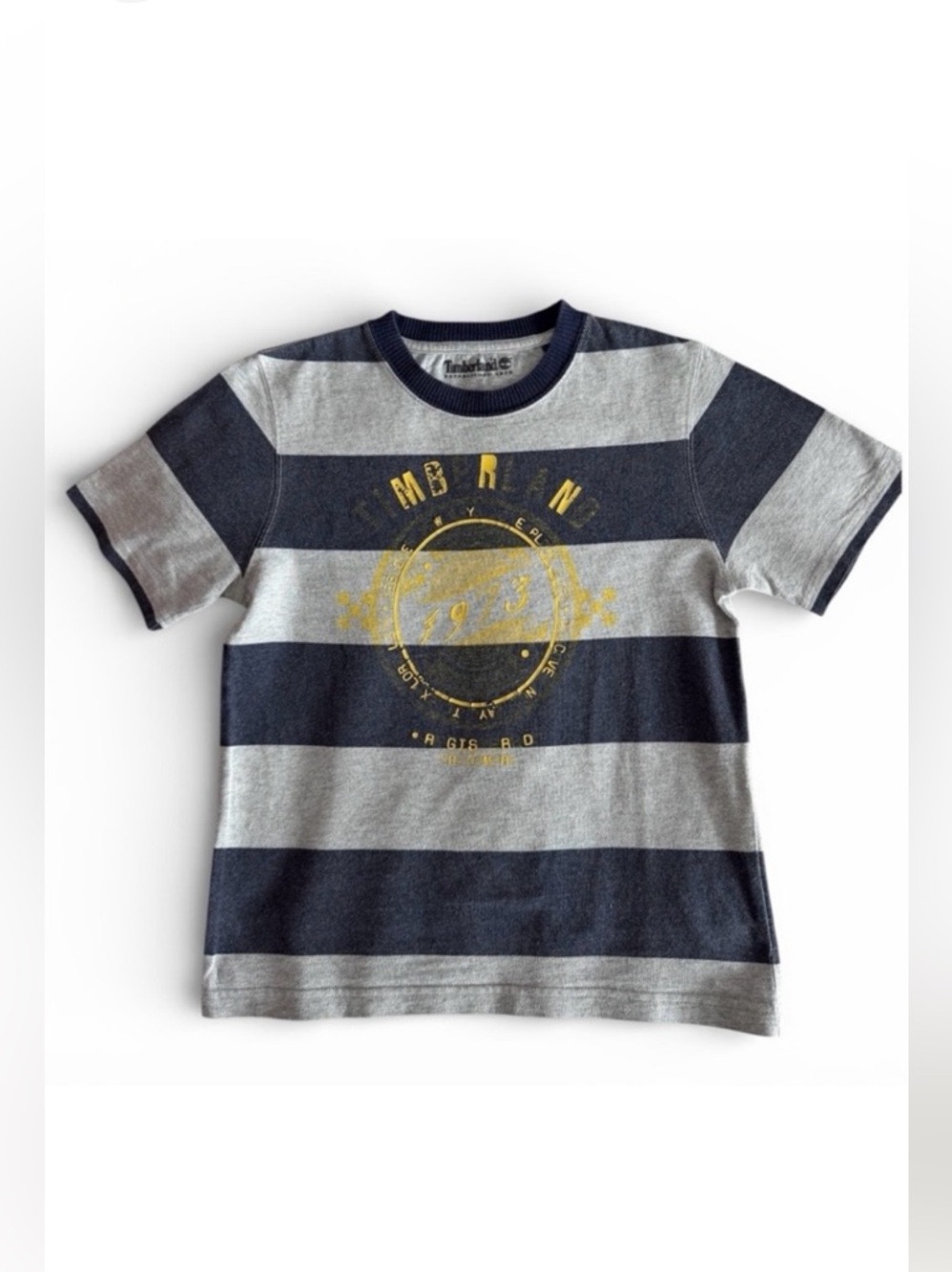 Timberland Striped Graphic T-Shirt Boys Size 8 100% Cotton Excellent